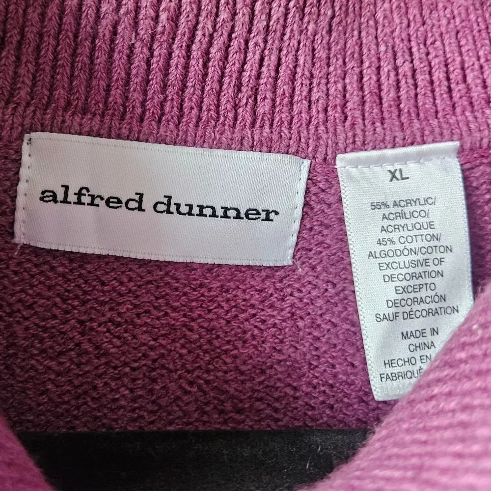 Alfred Dunner Lavender Zip-Up Cardigan